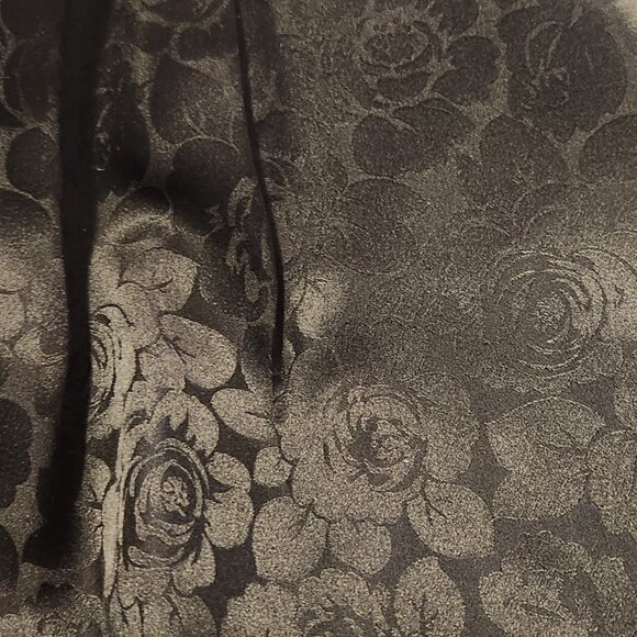 Vintage 100% Silk Pencil Skirt, Floral Jacquard, Black, Size 12 - Picture 4 of 4